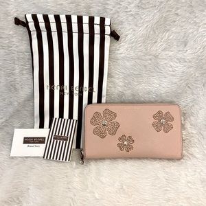 henri bendel Blush Pink Floral Zip Wallet